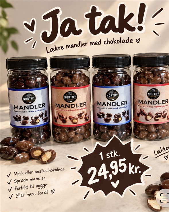 Mandler m/ chokolade
